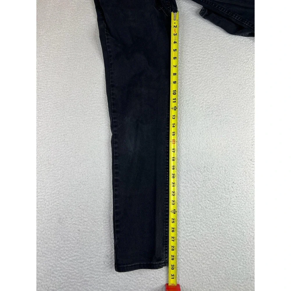 Levis 502 Mens 30x32 Black Regular Tapered‎ Stretch Denim Jeans Dark Wash